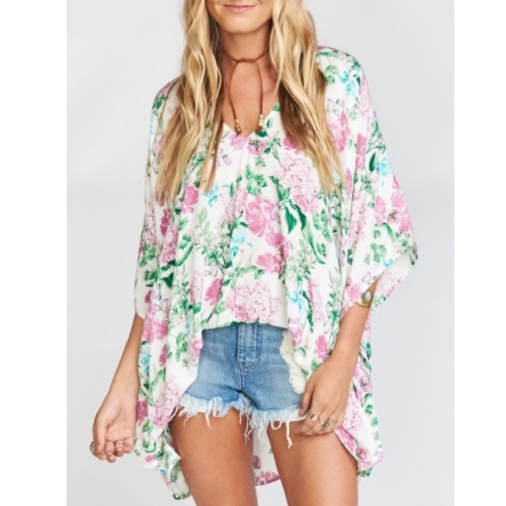 Show Me Your Mumu Peta Poppies and Cream Tunic Top - Picture 2 of 7